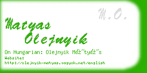 matyas olejnyik business card